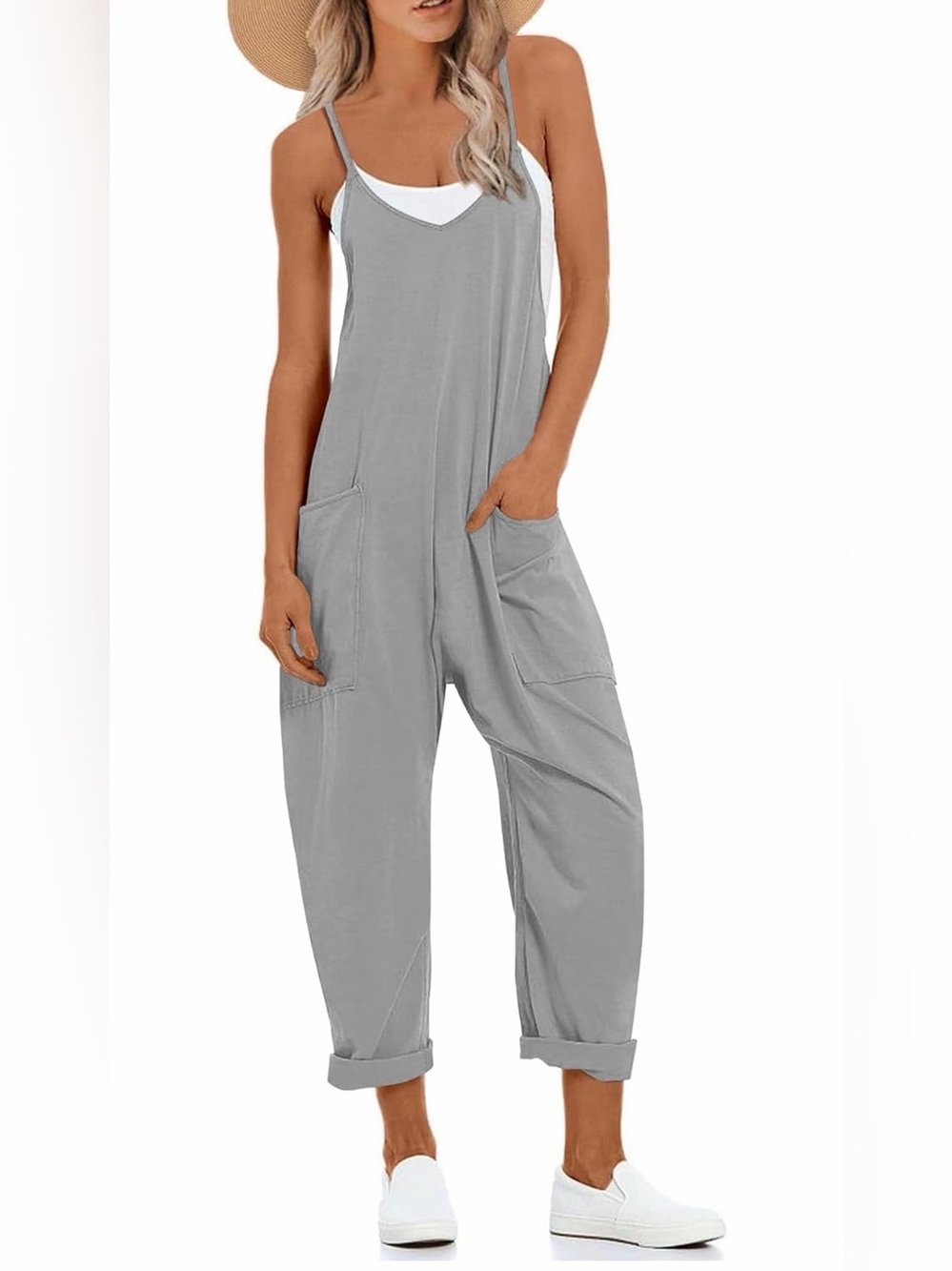 Casual Jumpsuits V Neck Summer Beach Vacation Outfit